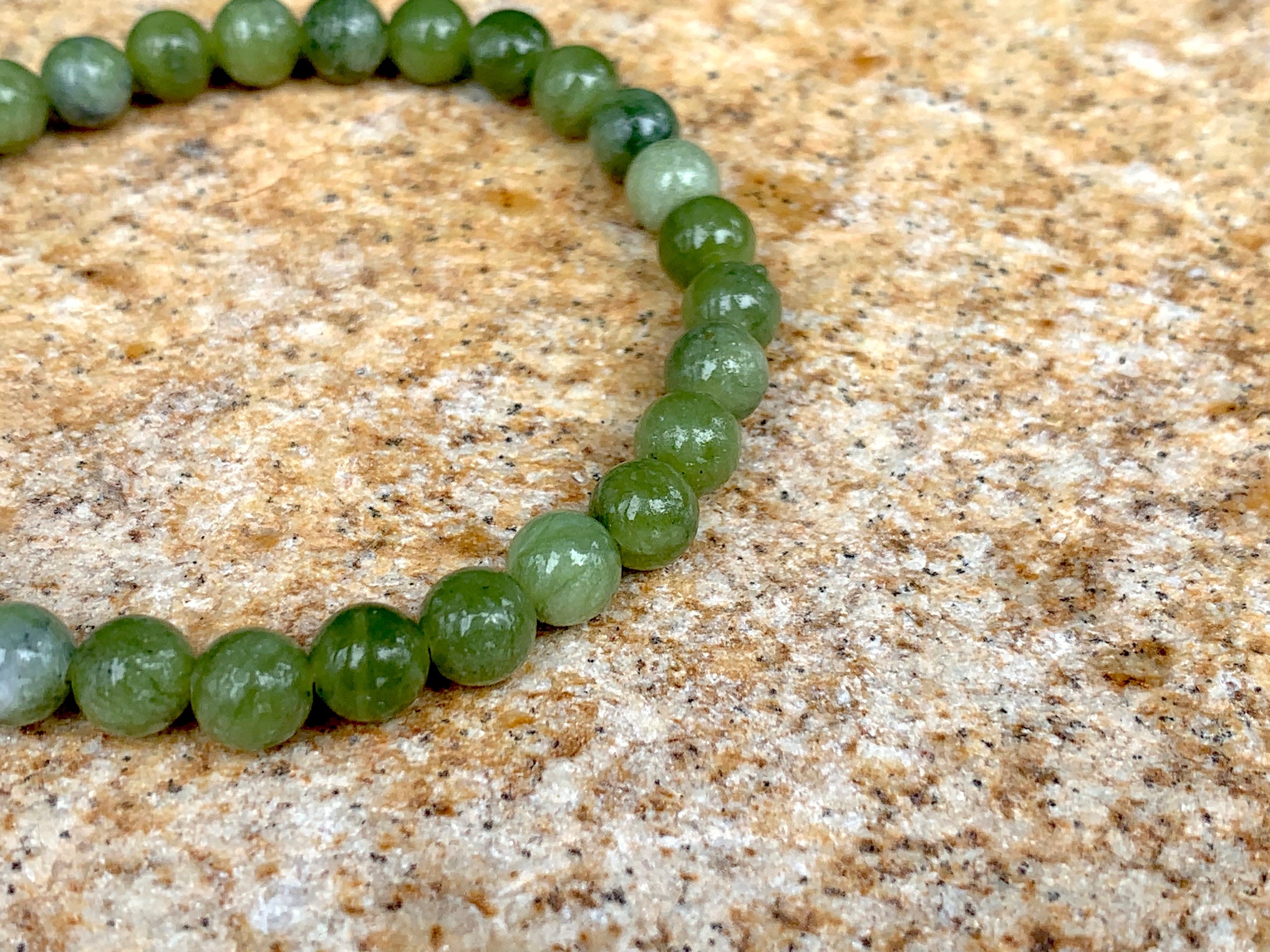 Real Jade bead bracelet 6mm Green Jade stone bracelet | Etsy