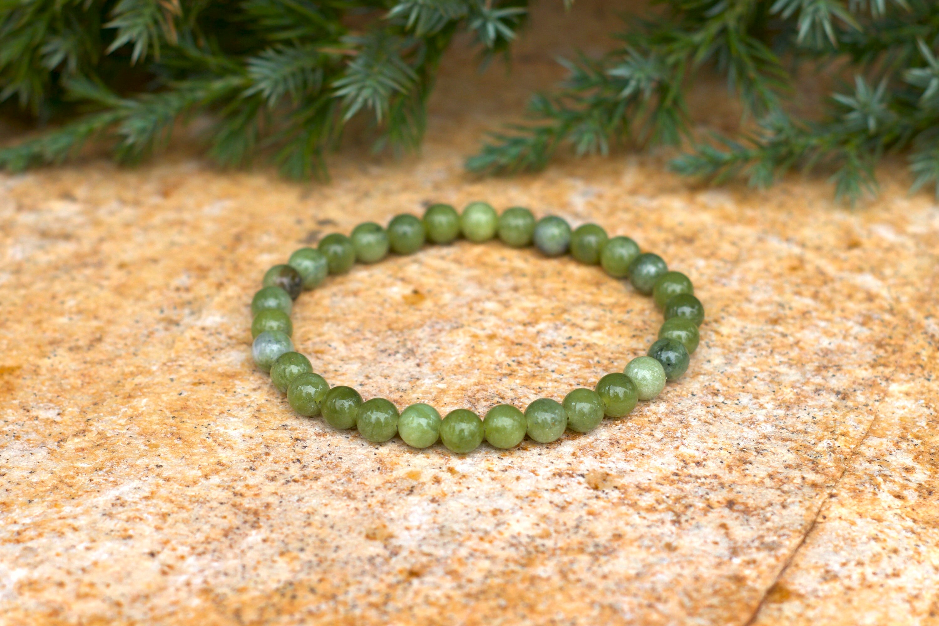 Real Jade bead bracelet 6mm Green Jade stone bracelet | Etsy