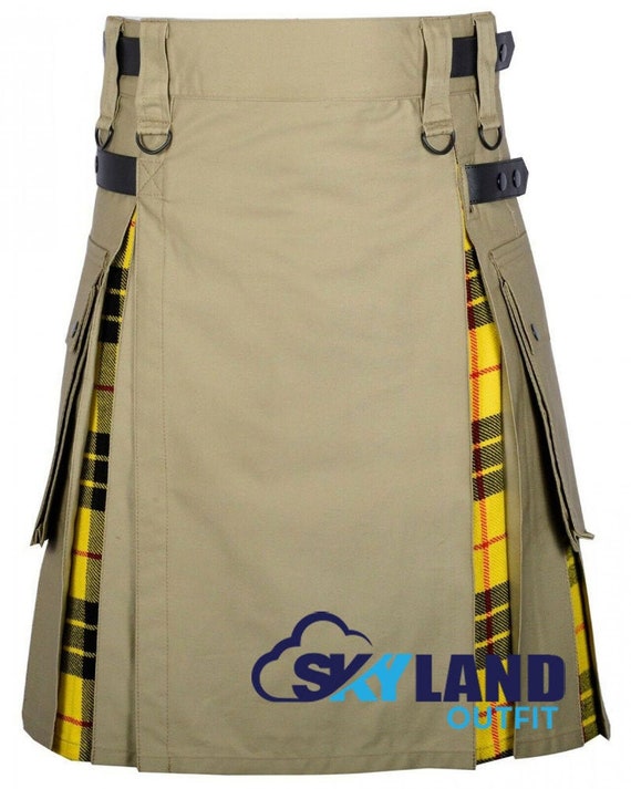 HERREN TARNFARBE TAKTISCHE Kampf Armee Utility Kilt Lederriemen