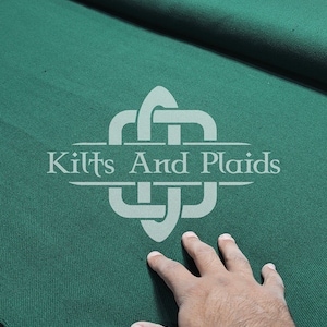 Tartan verde sólido - Tecido xadrez 100% acrílico caseiro de 16 oz - Lavável à máquina - 54 polegadas de largura - Running Yards - Tecido para fazer kilt