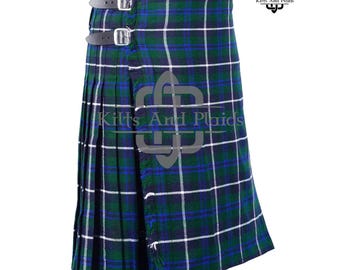 Blue Douglas Tartan 8 Yard Kilt – Handmade Scottish Highland Kilt for Men – 16oz Wool Blend – Traditional Tartan Kilt – Made to Order