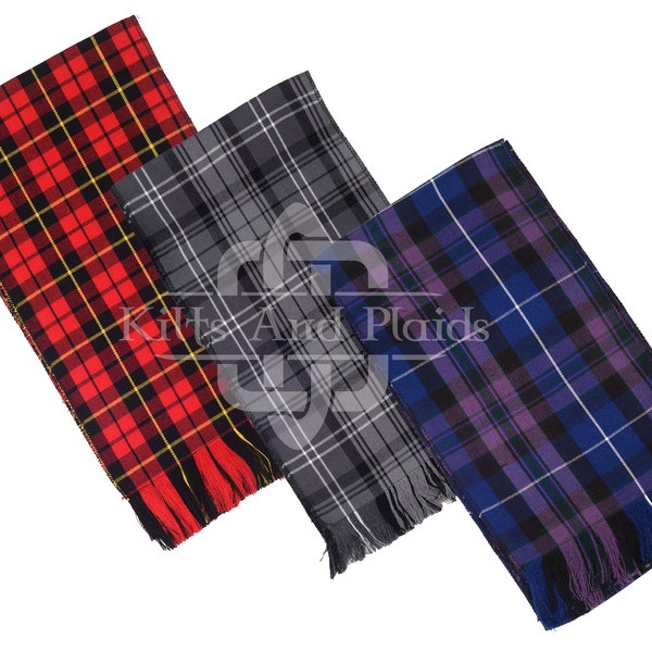 Tartan SCARF Premium Handmade Scottish Tartan Scarf for Men - Size 55 Inches x 10 Inches - Hand Fringed - 60+ Clan Tartan Fabrics