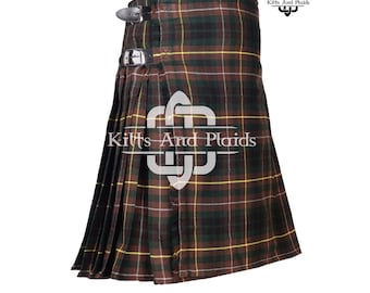 Buchanan Hunting Tartan 8 Yard Kilt – Handmade Scottish Highland Kilt for Men – 16oz Wool Blend – Traditional Tartan Kilt – Made to Order