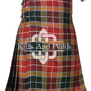 Buchanan Ancient Tartan Scottish 8 Yard Traditional Highlander Kilt for Men - 16 Oz Tartan - Made to Order Kilt