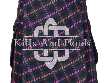 MacThomas TARTAN - Scottish Bias Apron Tartan Utility Kilt - Cross Apron Tartan Design Kilt -Handcrafted Scottish Traditional Kilt