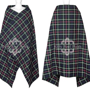 Scottish Tartan Full Length Winter Blanket for Womens - Tartan Poncho - Tartan Serape - Free Fall Tartan Shawl - Size 56 Inches X 72 Inches