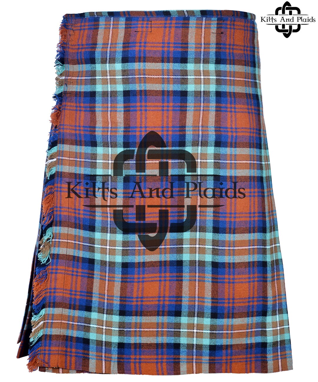 Irn Bru Tartan Scottish 8 Yard Traditional Highlander Kilt for Men 16 Oz Tartan Made to Order