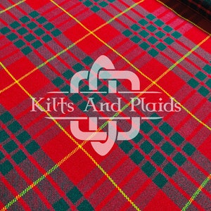 Cameron Red Tartan - Homespun 100% Acrylic Tartan Fabric - Machine Washable -54 Inches Width - Running Yards - Kilt Making Fabric