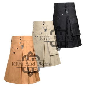 Phantom Utility Kilt For Men - Workmen Tactical Kilt - Heavy Drilled Cotton Kilt - Custom Made - Scottish Utility Kilts For men