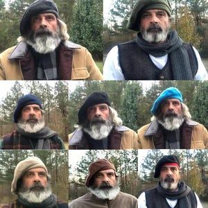Men&#39;s Tam Wool Scot Bonnet Scottish Tam Hat Highlander Traditional Kilt Beret Available in 8 Colors