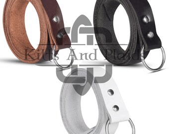 Leather Sword Belt - 1.25 Inch Wide Quality Leather Strap - Medieval Rennaisance Sword Belt - Custom Size Ring Belt - Medieval Knot Belt