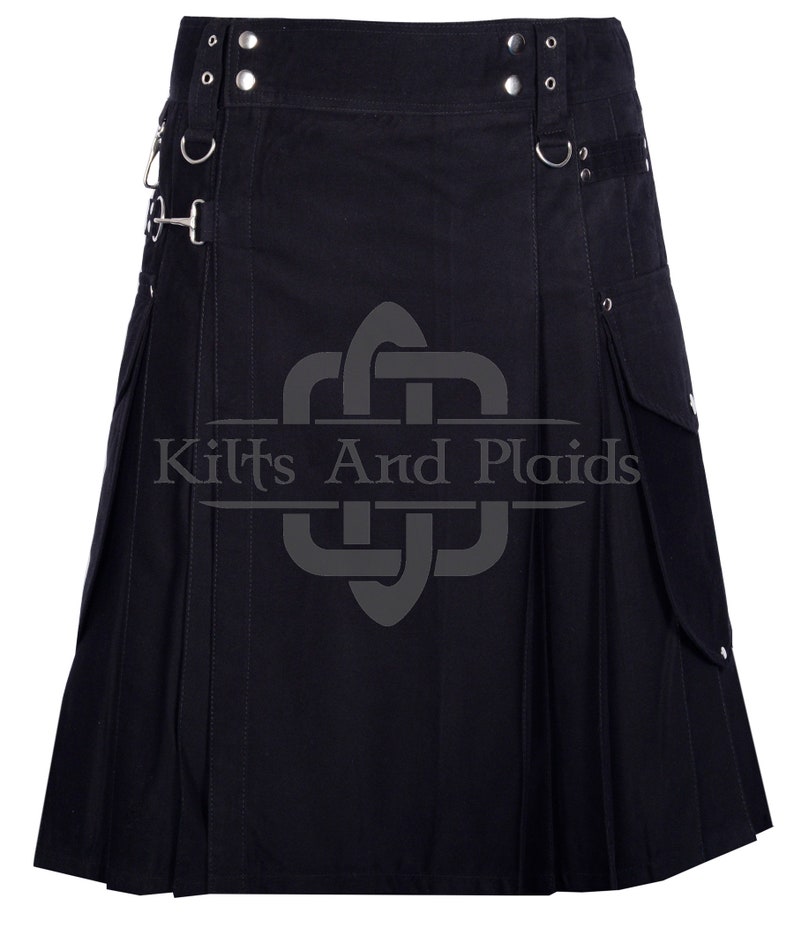 Kilt Feature Cotton Utility Kilt - Scottish Utility Kilt for Men - Tactical Cargo ...