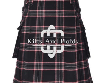 Witches Tartan Modern Utility Kilt - Scottish Utility Kilt - 16 Oz Cargo Pockets Modern Kilt - Handcrafted Highlander&#39;s Modern  Kilt