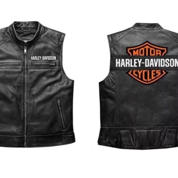 Mens Passing Link Leather Vest Etsy