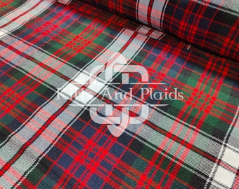 Macdonald Dress Tartan - Tela de tartán casera 100% acrílica de 16 oz - Lavable a máquina - 54 pulgadas de ancho - Yardas para correr - Tela para hacer faldas escocesas