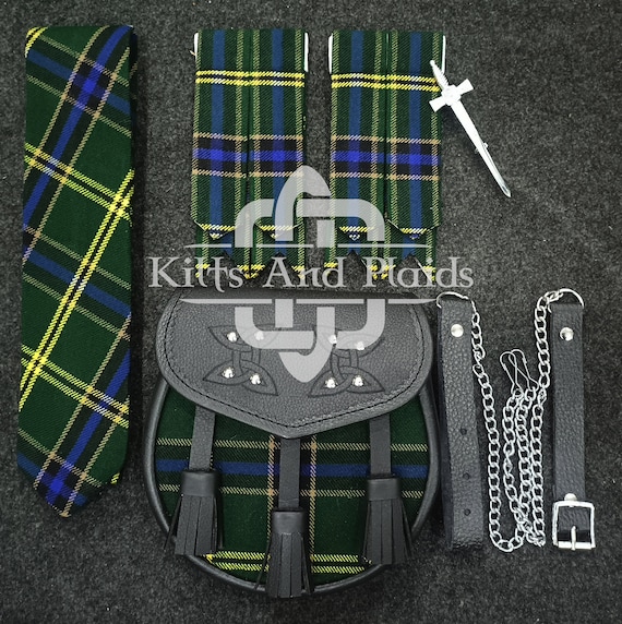 US ARMY Traditional Scottish Kilt Sporran With Matching Pair of