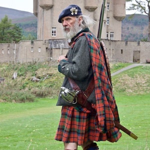 Selbstgesponnener Wolle Kilt - Traditioneller jakobitischer Krieger Kilt - Schottischer Kilt - Great Plaid