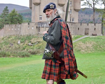 Homespun Wool Blend Great Kilt - Kilt guerriero giacobita tradizionale - Kilt scozzese - Great Plaid