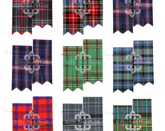 Kilt Flashes - Scottish Kilt Hose Sock Garters Flashes Highlander tartan Kilt Flashers - Made to Order