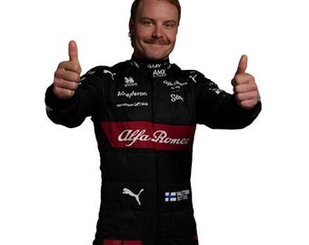 2023 Valtteri Bottas Black F1 Racing Suit – Custom Motorsport Overall (Made to Order)