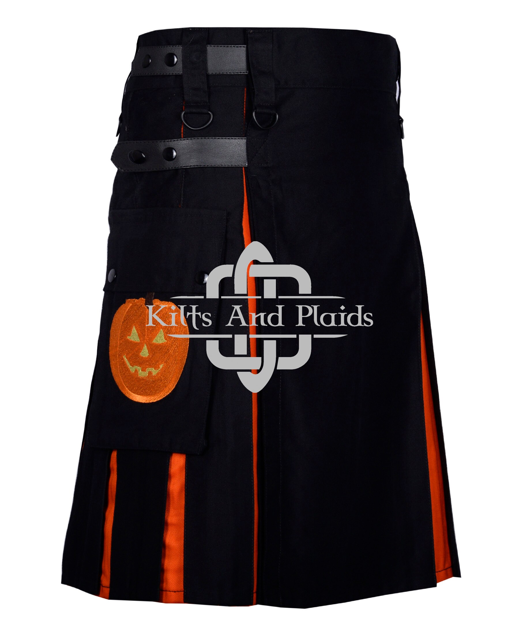 Utilty Goth Gothic Kilt for Men - Black Punk Utility Kilt - Men's Black Utility ...