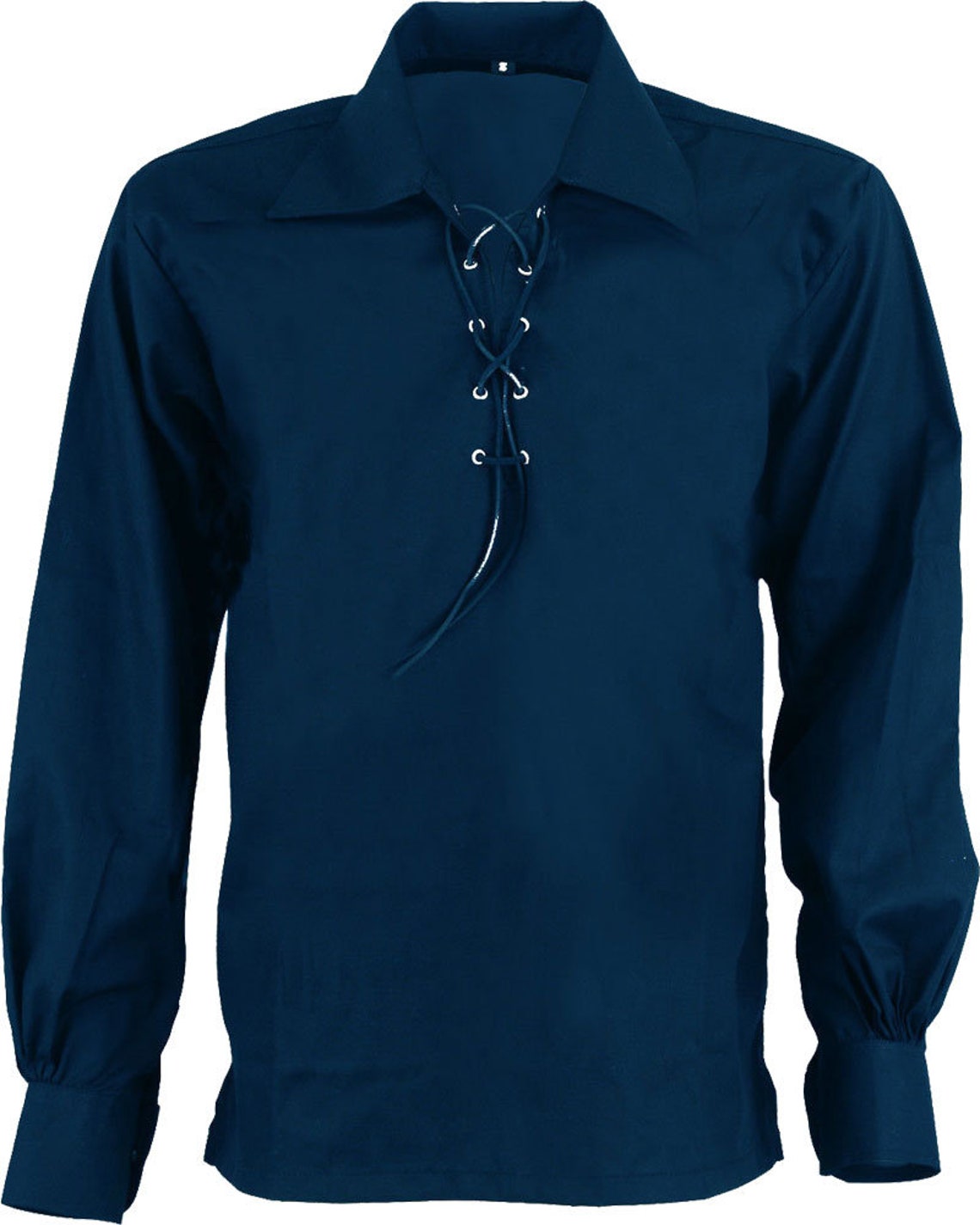 Custom Made High Quality Jacobite Ghillie Kilt Shirt Black Cotton ...