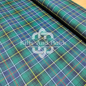 MacInnes Tartan - Wool Blend Homespun 16 oz Tartan Fabric - Machine Washable - 54 Inches Width - Running Yards - Kilt Making Fabric