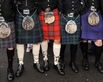 Hand Stitched - 8 Yard Scottish Kilt For Men - Custom Tartan - 16 Oz Acrylic Custom Tartan Kilt - Traditional Highlander Kilt - Utility Kilt