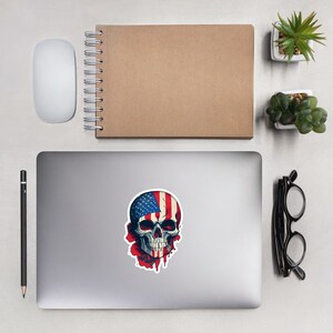Amerikanische Flagge Skull Bubble-freie Aufkleber