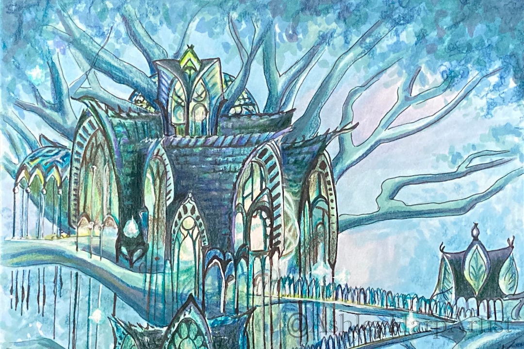 Lothlorien Lord of the Rings Fan Art Print Marker and Etsy