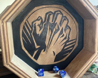 Custom Ahorn Holz Würfelschale für Brettspiele und RPGs, einzigartiges Accessoire für D & D Spieler