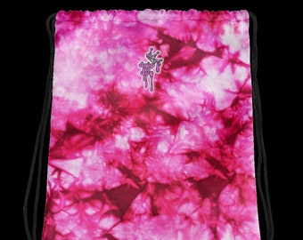 DRIP or DYE | Drawstring Bag Crackle Ice Tye Dye Acid Wash Pink N Blue