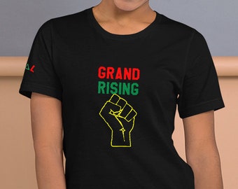ROYAL. | STATEMENT unisex gRAf it tee Grand Rising Afro Fist (2 Colors) BlackOut2020