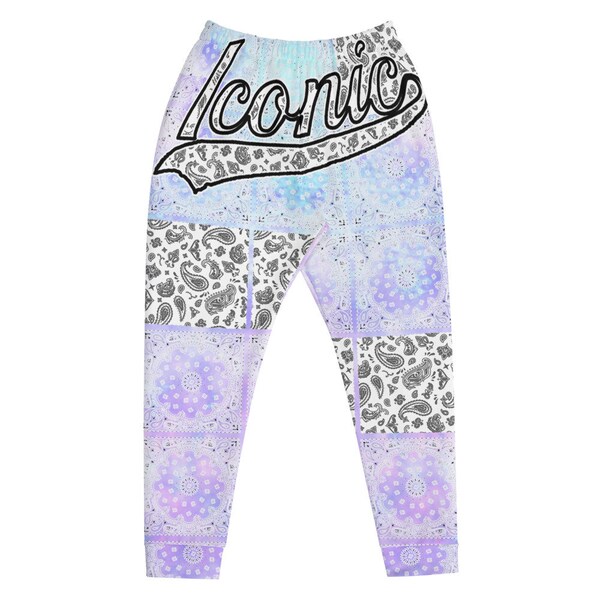 ROYAL ICONIC | Bandana Flag Patchwork Tie Dye Acid Wash Aether Pour Unisex Jogger Sweatpant HueMan Gang Think Purple