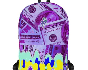 DRIP OR DYE | Cash Drip Dirty Money Made Clean Bag of Money Manifest Backpack Pink Money BlueFace