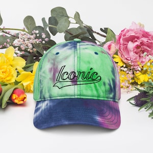 ROYAL ICONIC. | Retro Tie Dye Unisex Classic Cap Dad Hat Mom Cap Classic  Embroidered Baseball Logo Purple Seafoam Passion