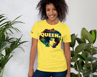 ROYAL. WEAR | 4 QUEENS Trippy Psychadelic God is a Black Woman 1 unisex tee 3 Varieties BlackOut2020