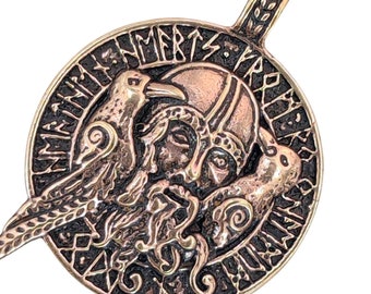 Viking Odin Hugin Munin Raaf Bronzen Hanger Vogel Amulet Nr. 131