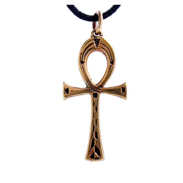 Ankh Anch ägyptisches Kreuz Lebenskraft Gotik Bronze Anhängerkette Kette Nr. 7