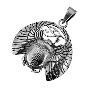 Scarab 925 Silver Beetle Eye Horus Scarabs Lucky Charm Egypt No. 368