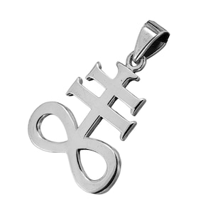 Leviathan Cross 925 Sterling Silver Pendant Sulfur Symbol Satanic Cross No. 403