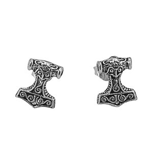 Ear studs Thor&#39;s hammer Thor Hammer Mjölnir 925 silver pair price no. 30
