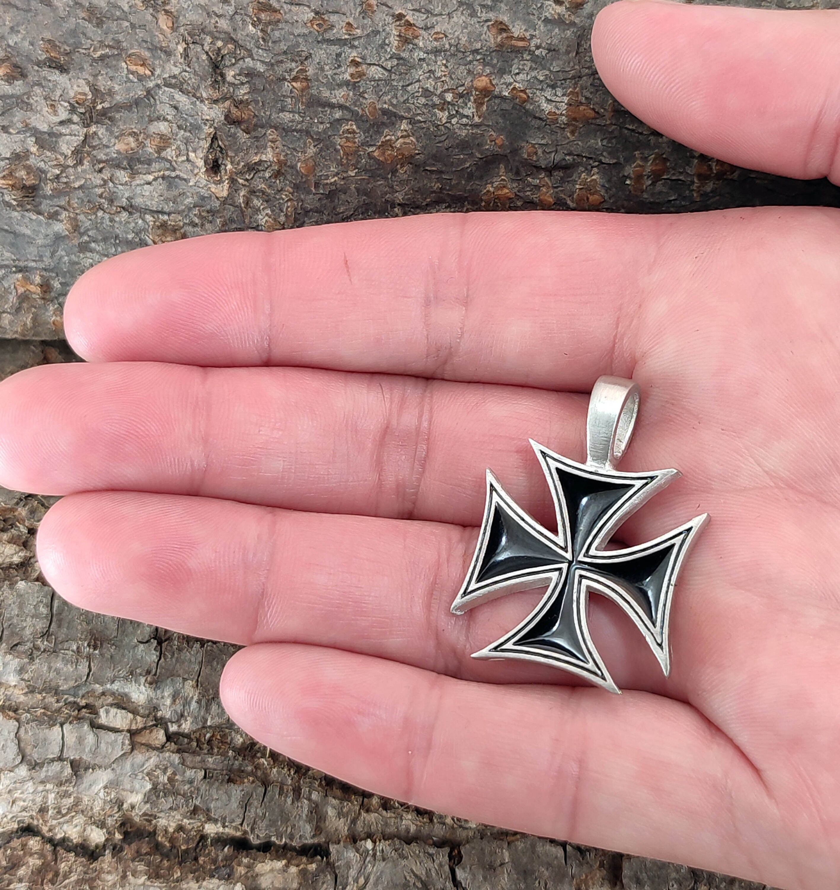 Iron Cross 1914 1813 Ribbon/chain Pendant Iron Cross Pewter Tin EK