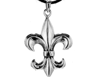 Fleur de Lis Fleur Lys Français Pendentif Lily Silver Silver n° 184