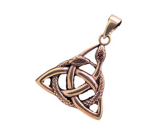 Anhänger 198 Triquetra mit Schlangen - Bronze