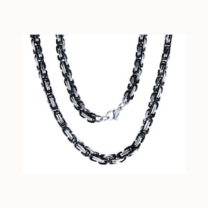 King chain made of stainless steel silver/black 4.5 mm 55-70 cm silver