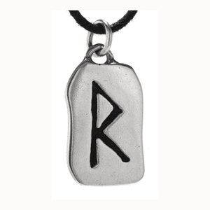 Runa Runa Collar Colgante Raido 925 Plata Letra R No. 302