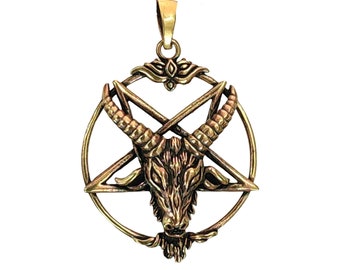 Pentagram Pendant Bronze Baphomet Witch's Foot Satan Devil Black Magic No. 143