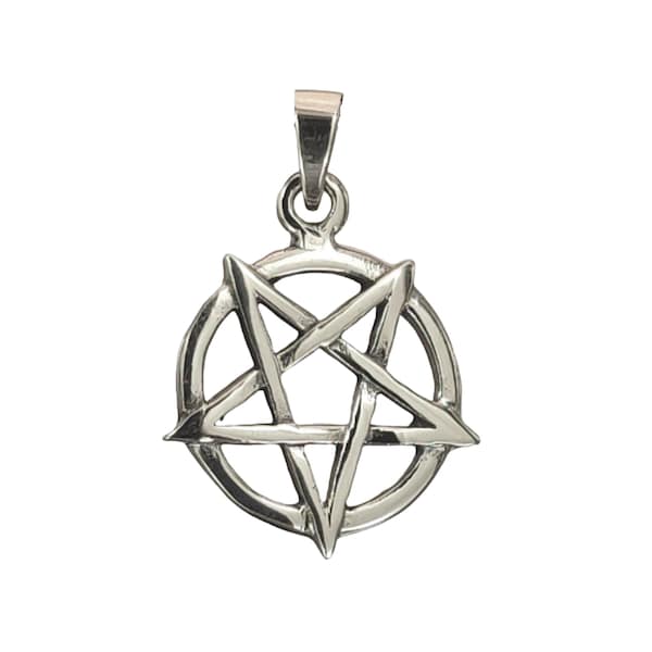 Pentagramm 925 Silber Anhänger Kette Schwarze Magie Satan Pentakel Nr. 252