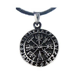 Colgante de brújula vikinga de plata de ley 925 Brújula vikinga Brújula nº 285